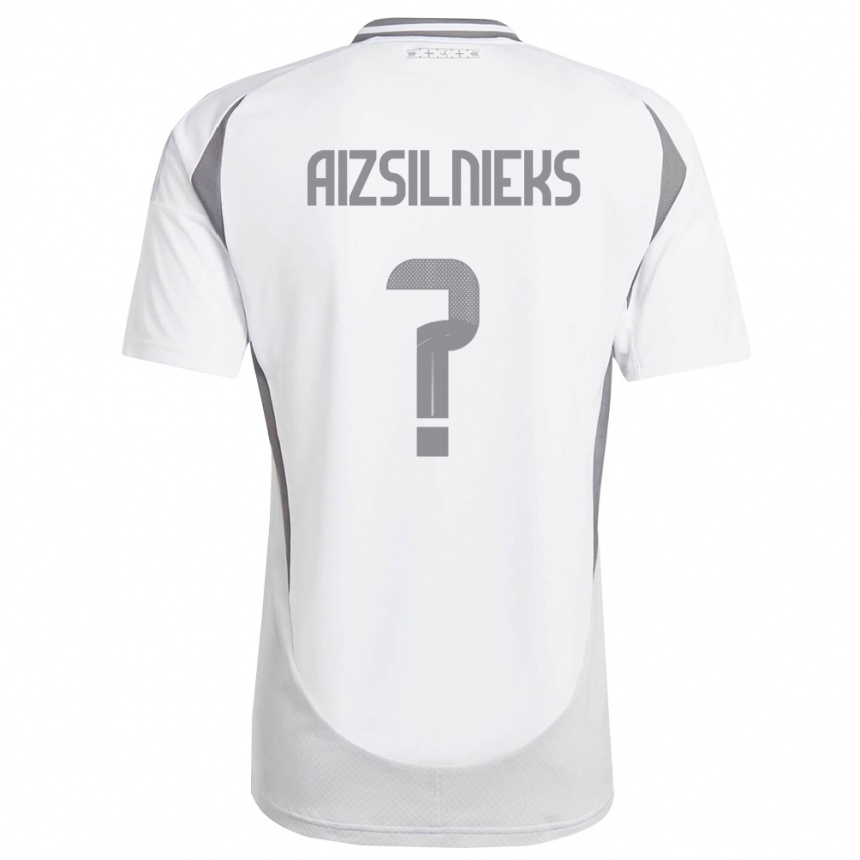 נשים כדורגל לטביה Andris Aizsilnieks #0 לבן אפור כהה הרחק ג'רזי 26-28