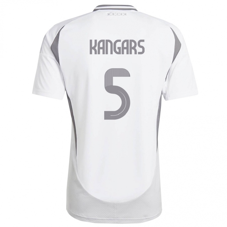 נשים כדורגל לטביה Alans Kangars #5 לבן אפור כהה הרחק ג'רזי 26-28