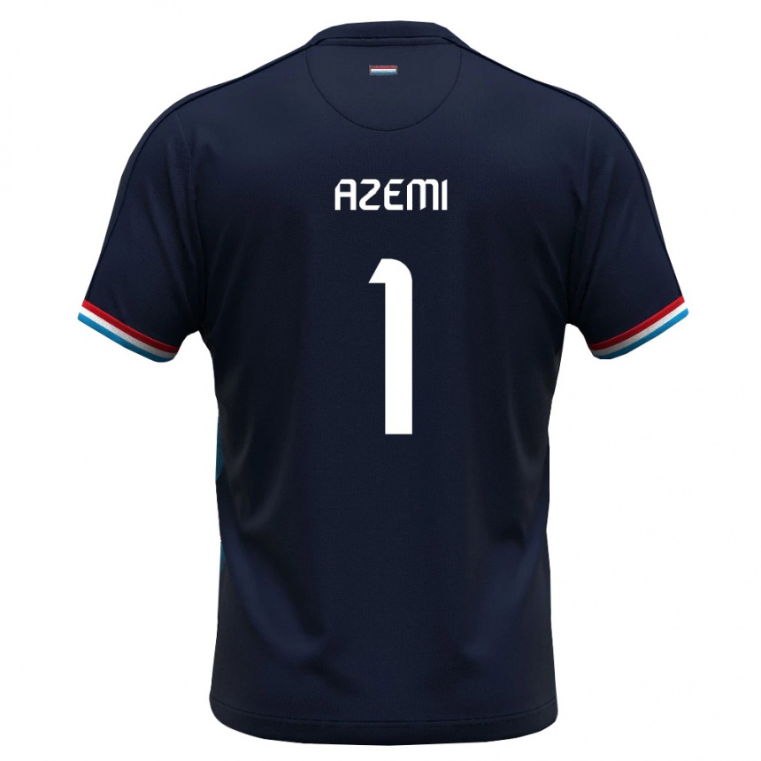 נשים כדורגל לוקסמבורג Ermal Azemi #1 כחול מלכותי אדום הרחק ג'רזי 26-28