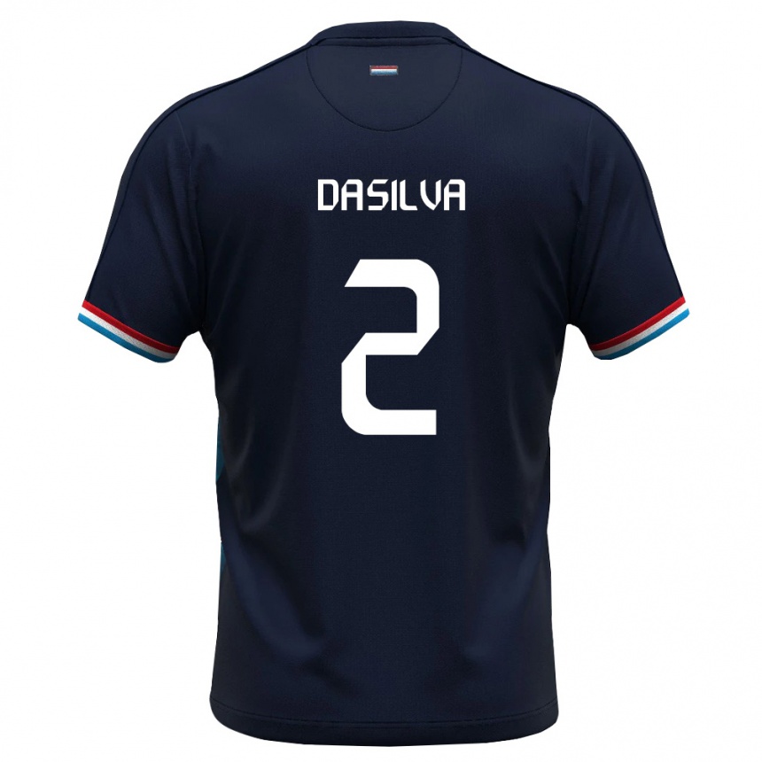 נשים כדורגל לוקסמבורג Aston Da Silva #2 כחול מלכותי אדום הרחק ג'רזי 26-28