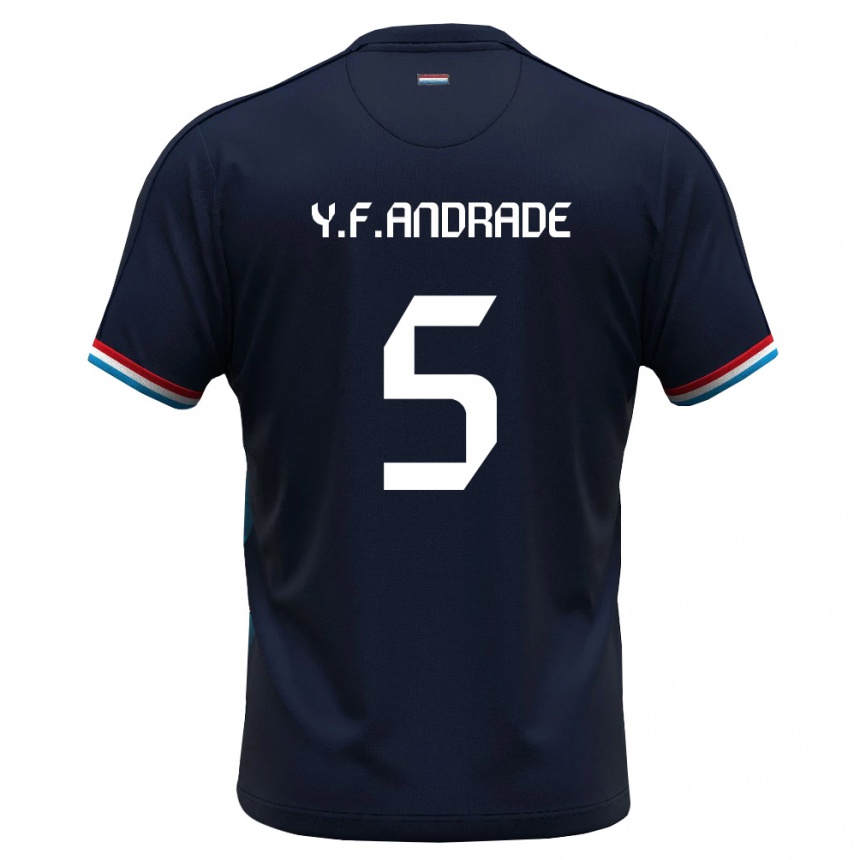 נשים כדורגל לוקסמבורג Ydson Figueiredo Andrade #5 כחול מלכותי אדום הרחק ג'רזי 26-28