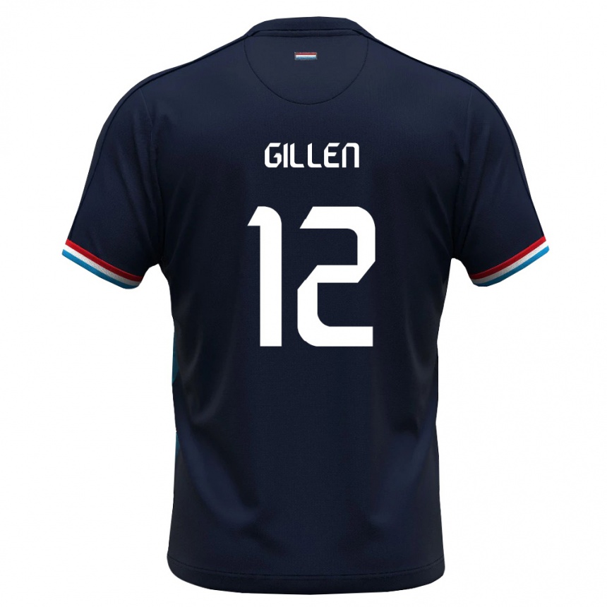 נשים כדורגל לוקסמבורג Max Gillen #12 כחול מלכותי אדום הרחק ג'רזי 26-28