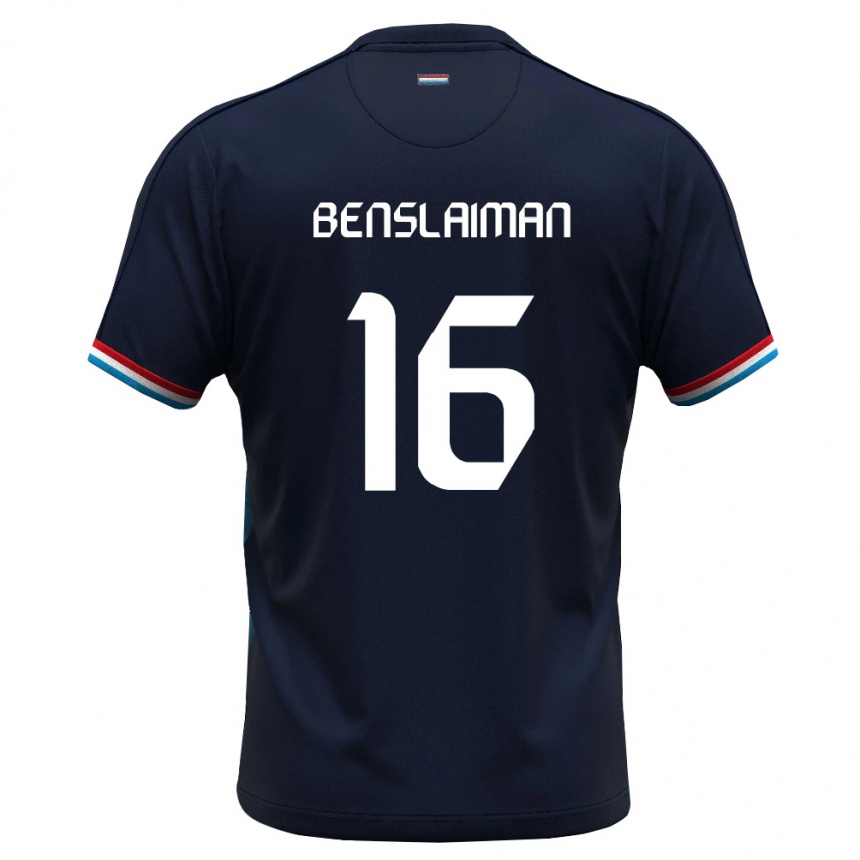 נשים כדורגל לוקסמבורג Mohamed Benslaiman #16 כחול מלכותי אדום הרחק ג'רזי 26-28
