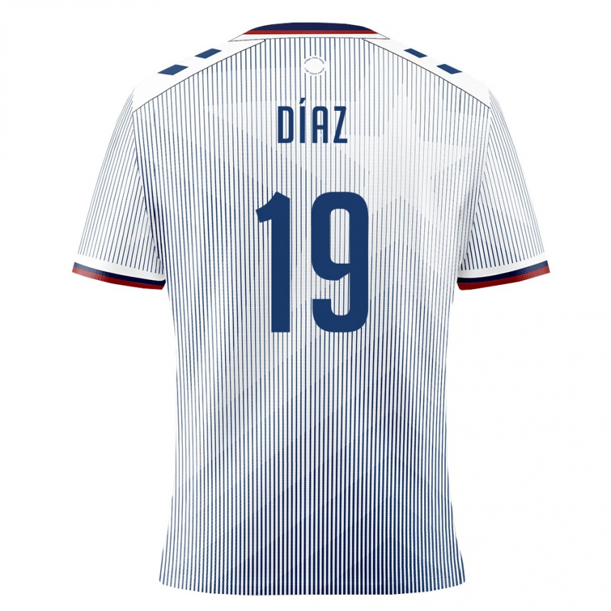 נשים כדורגל פוארטו ריקו Derick Díaz #19 כחול מלכותי לבן הרחק ג'רזי 26-28