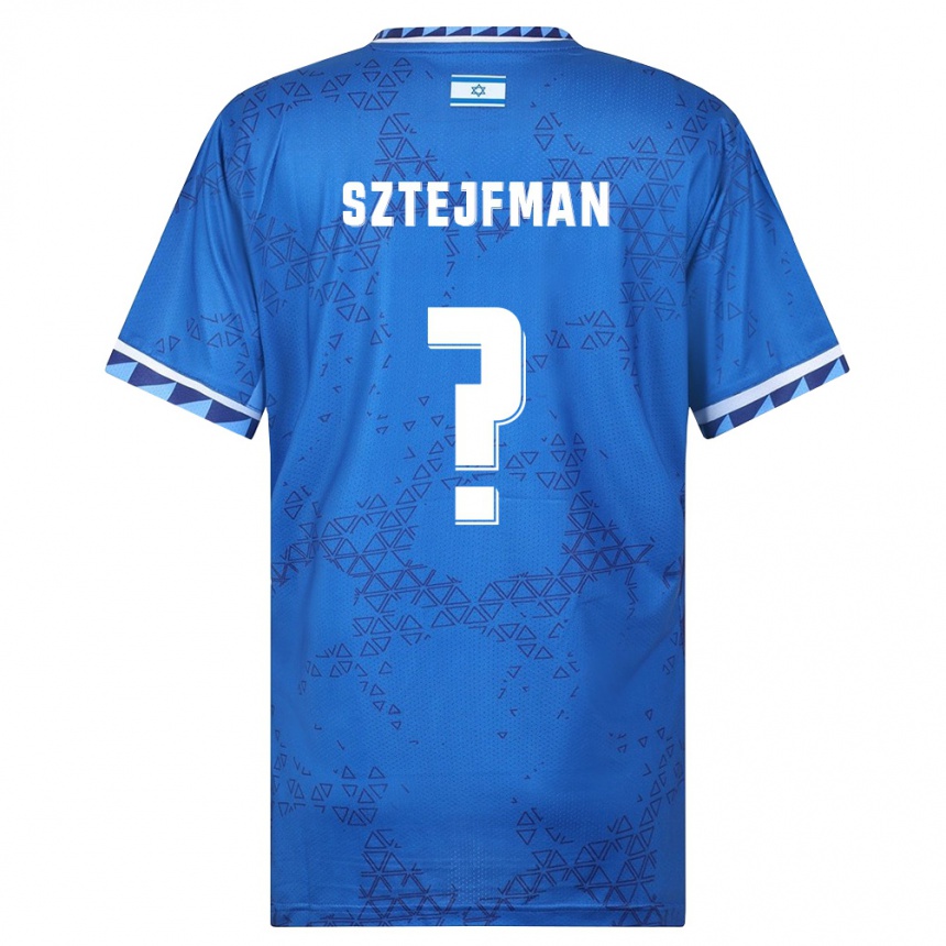 נשים כדורגל ישראל Noam Sztejfman #0 כחול לבן הרחק ג'רזי 26-28