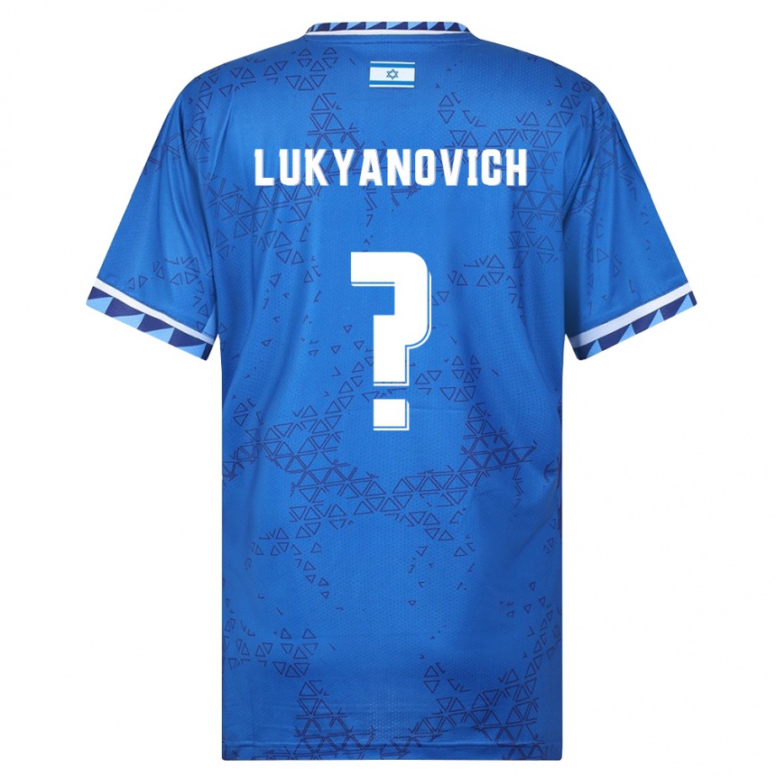 נשים כדורגל ישראל Michael Lukyanovich #0 כחול לבן הרחק ג'רזי 26-28