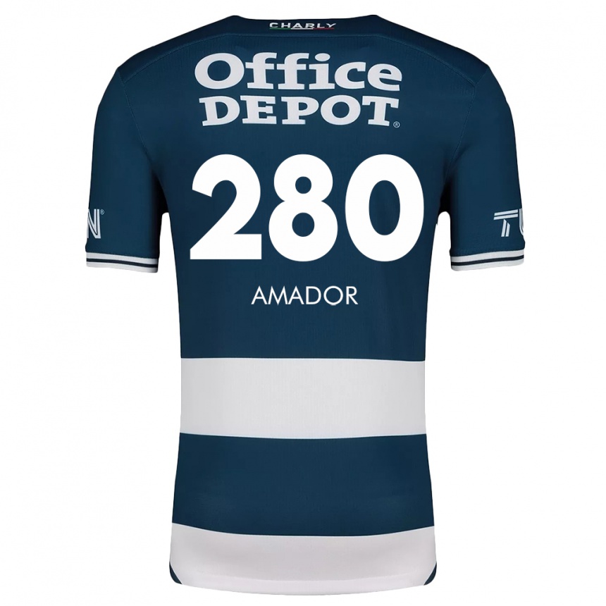 ילדים כדורגל Santiago Amador #280 כחול לבן ג'רזי ביתית 2024/25