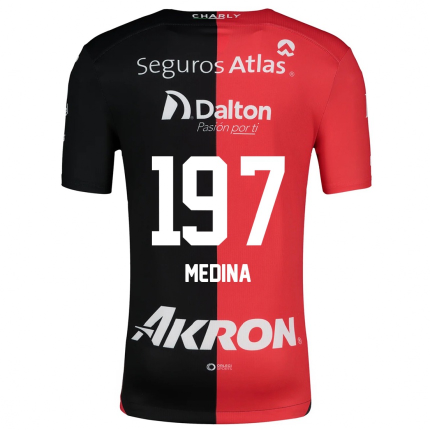 ילדים כדורגל Héctor Medina #197 אדום שחור ג'רזי ביתית 2024/25