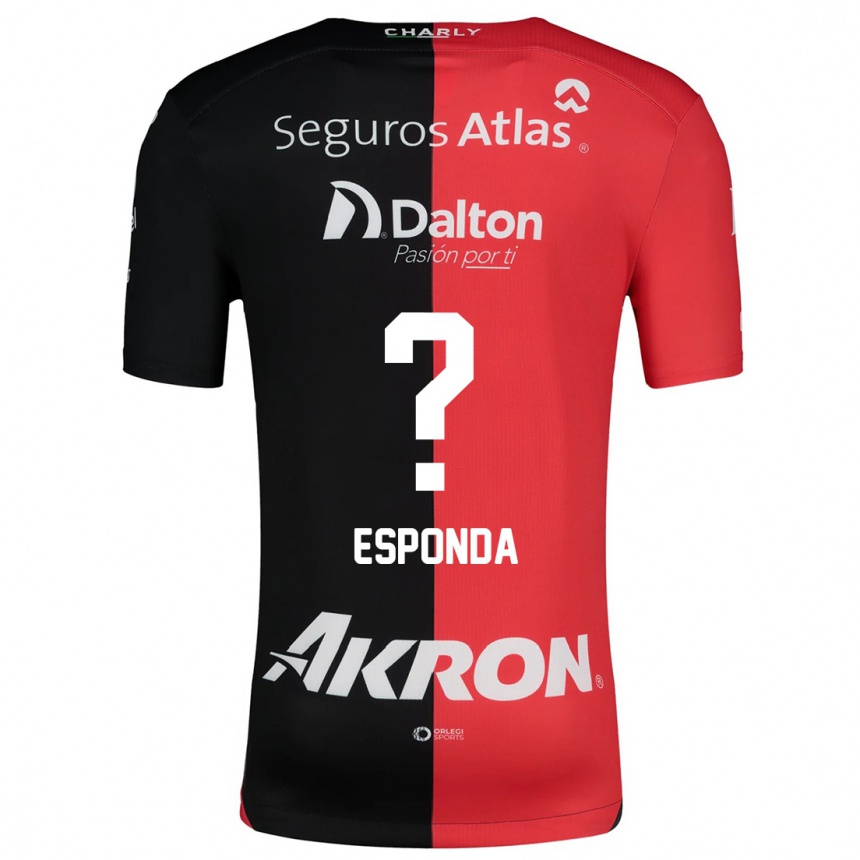 ילדים כדורגל Milton Esponda #0 אדום שחור ג'רזי ביתית 2024/25