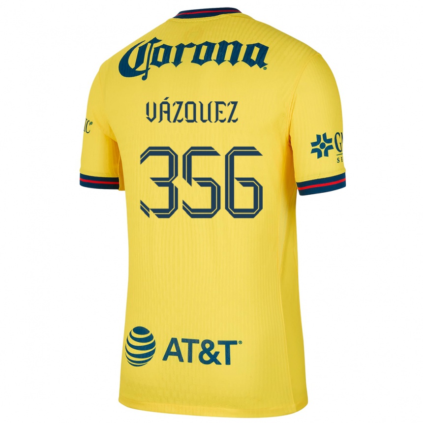 ילדים כדורגל Omar Vázquez #356 צהוב כחול ג'רזי ביתית 2024/25