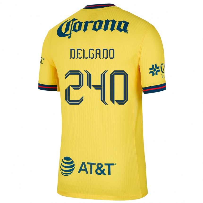 ילדים כדורגל Gael Delgado #240 צהוב כחול ג'רזי ביתית 2024/25