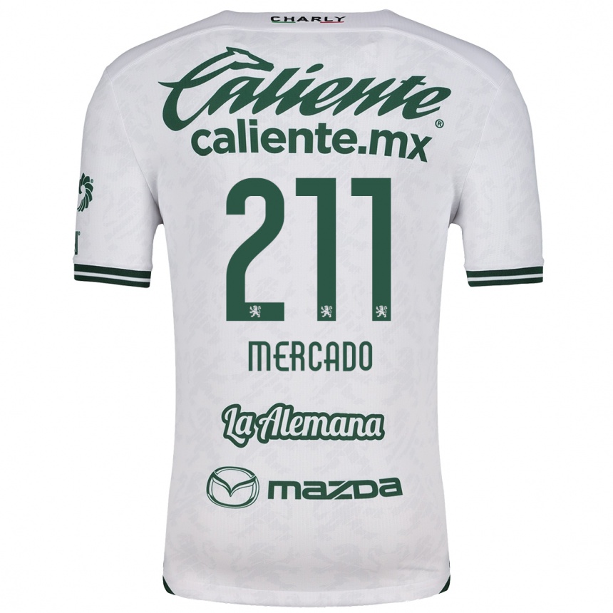 ילדים כדורגל Diego Mercado #211 לבן ירוק הרחק ג'רזי 2024/25