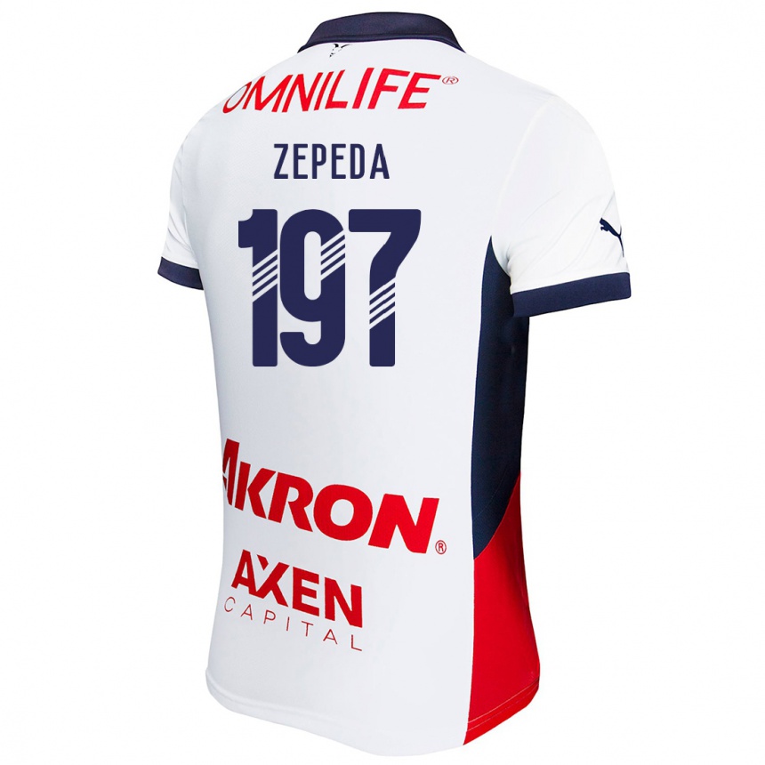 ילדים כדורגל Carlos Zepeda #197 לבן אדום כחול הרחק ג'רזי 2024/25