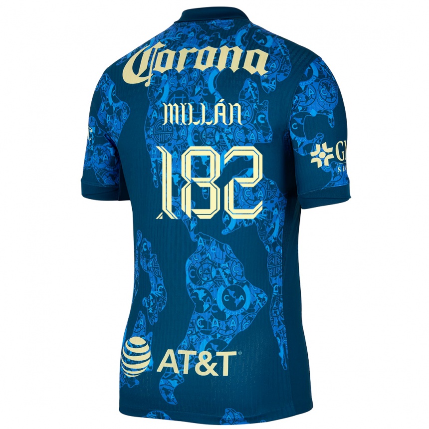 ילדים כדורגל Daniel Millán #182 כחול צהוב הרחק ג'רזי 2024/25