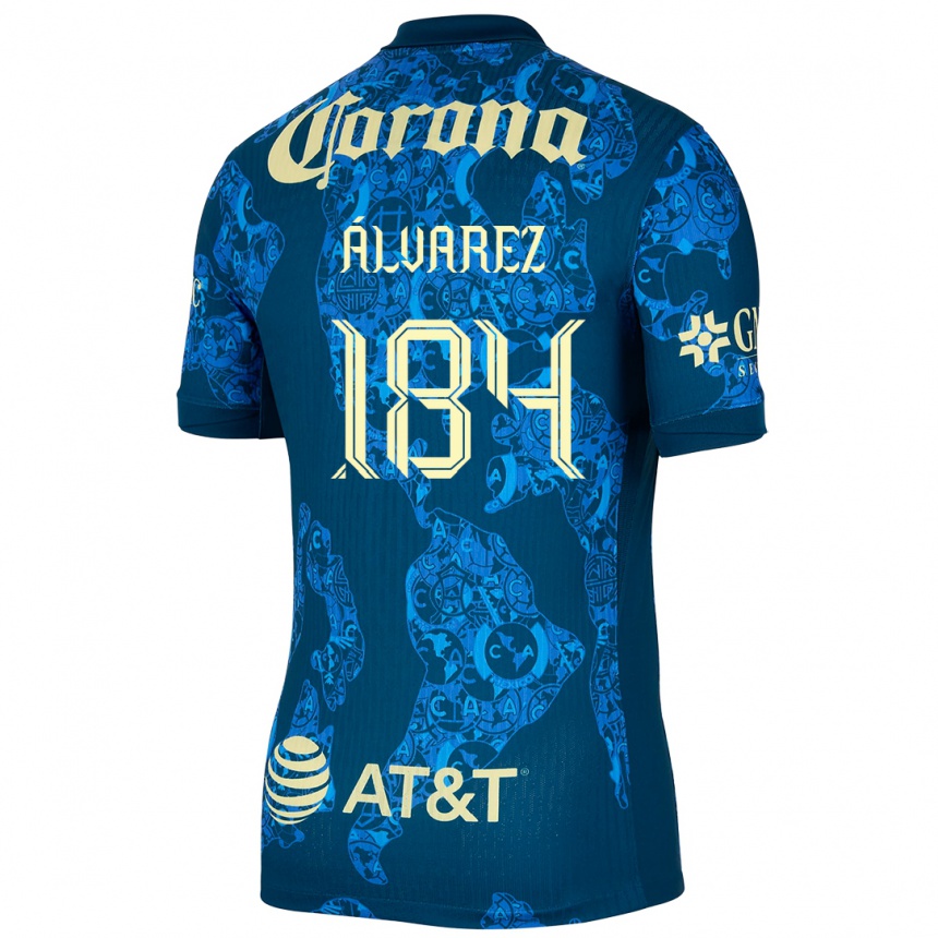 ילדים כדורגל Antonio Álvarez #184 כחול צהוב הרחק ג'רזי 2024/25