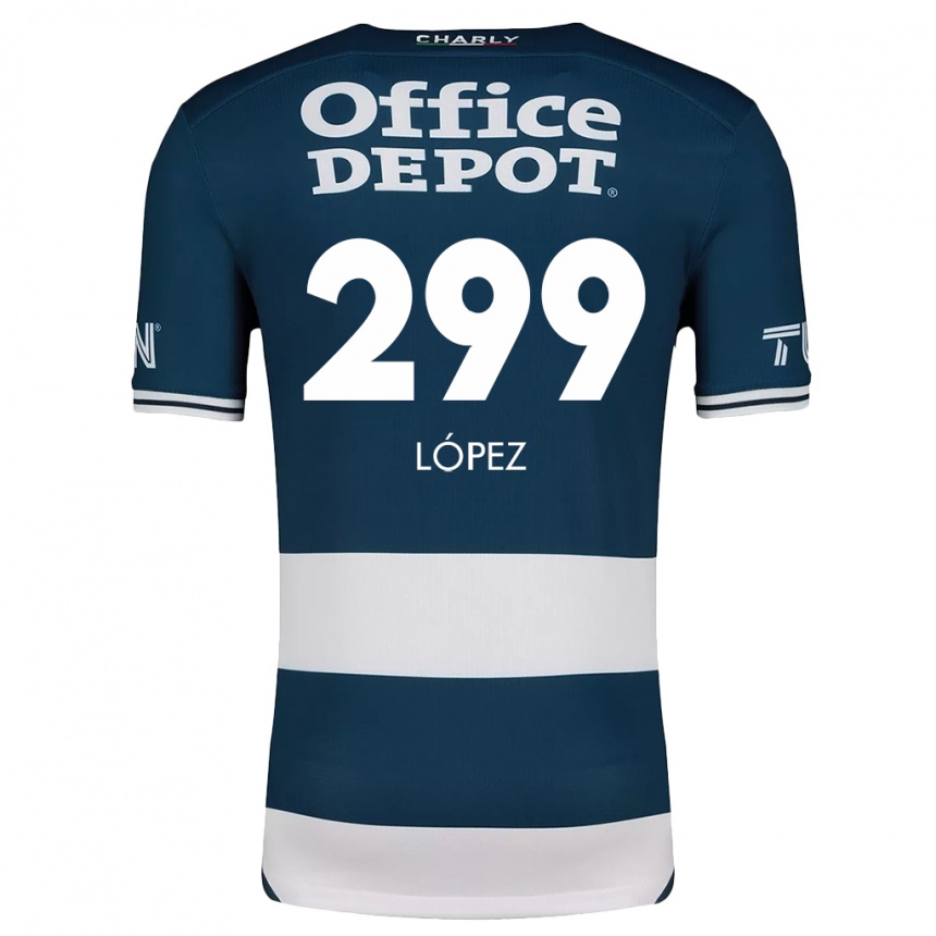 גברים כדורגל Santiago López #299 כחול לבן ג'רזי ביתית 2024/25