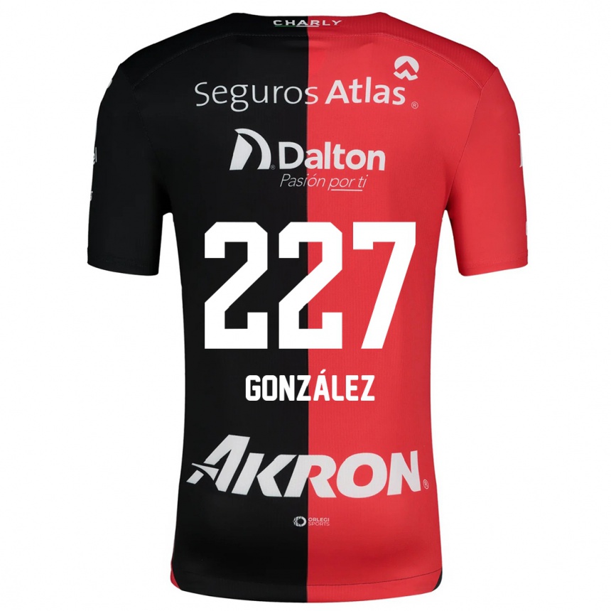 גברים כדורגל Rodolfo González #227 אדום שחור ג'רזי ביתית 2024/25