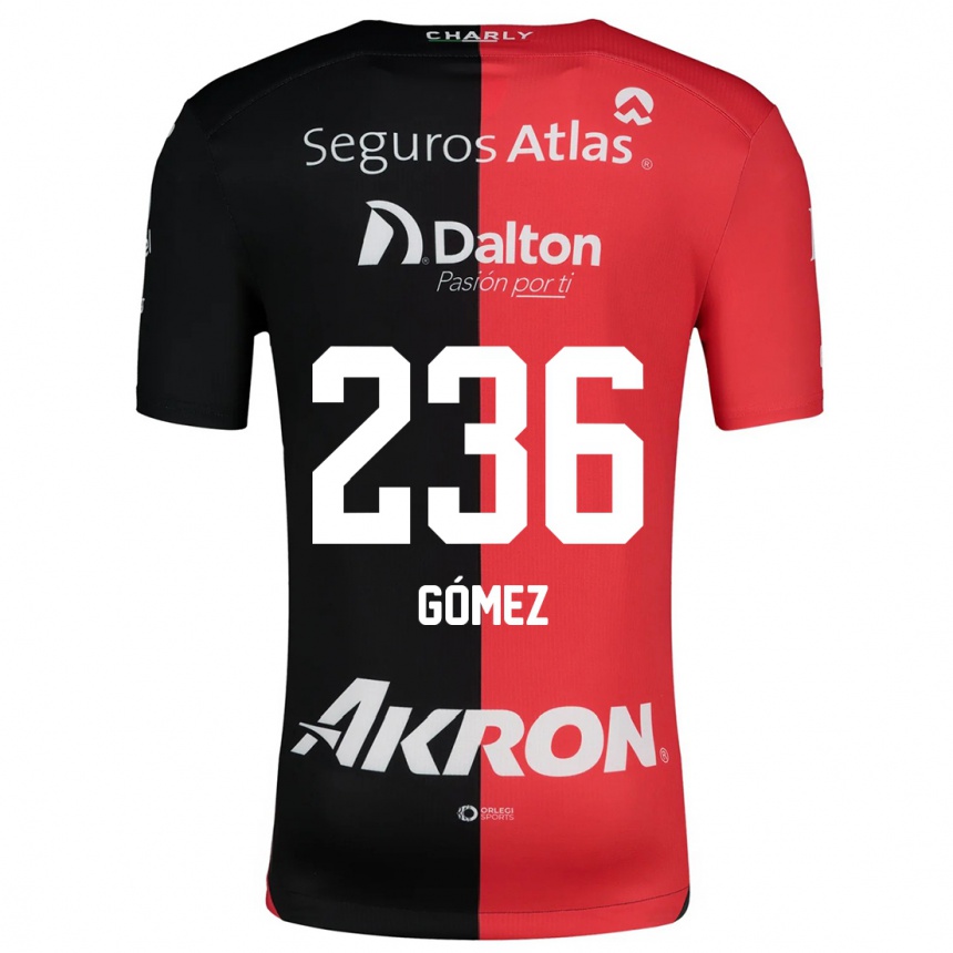 גברים כדורגל José Gómez #236 אדום שחור ג'רזי ביתית 2024/25