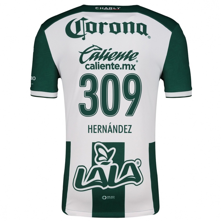 גברים כדורגל Julio Hernández #309 ירוק לבן ג'רזי ביתית 2024/25