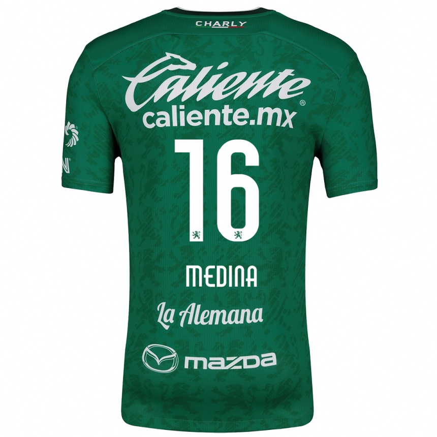 גברים כדורגל Alan Medina #16 ירוק לבן ג'רזי ביתית 2024/25