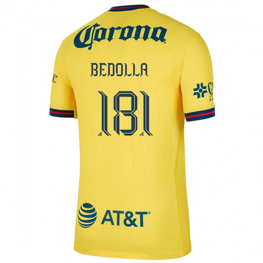 גברים כדורגל Paolo Bedolla #181 צהוב כחול ג'רזי ביתית 2024/25