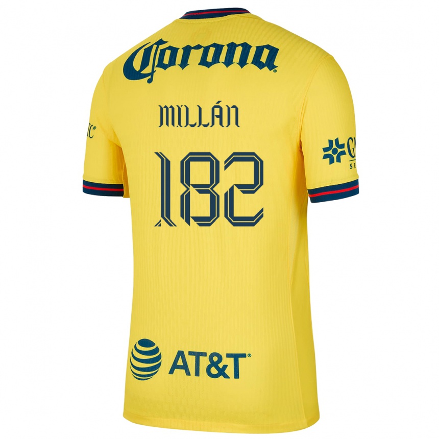 גברים כדורגל Daniel Millán #182 צהוב כחול ג'רזי ביתית 2024/25