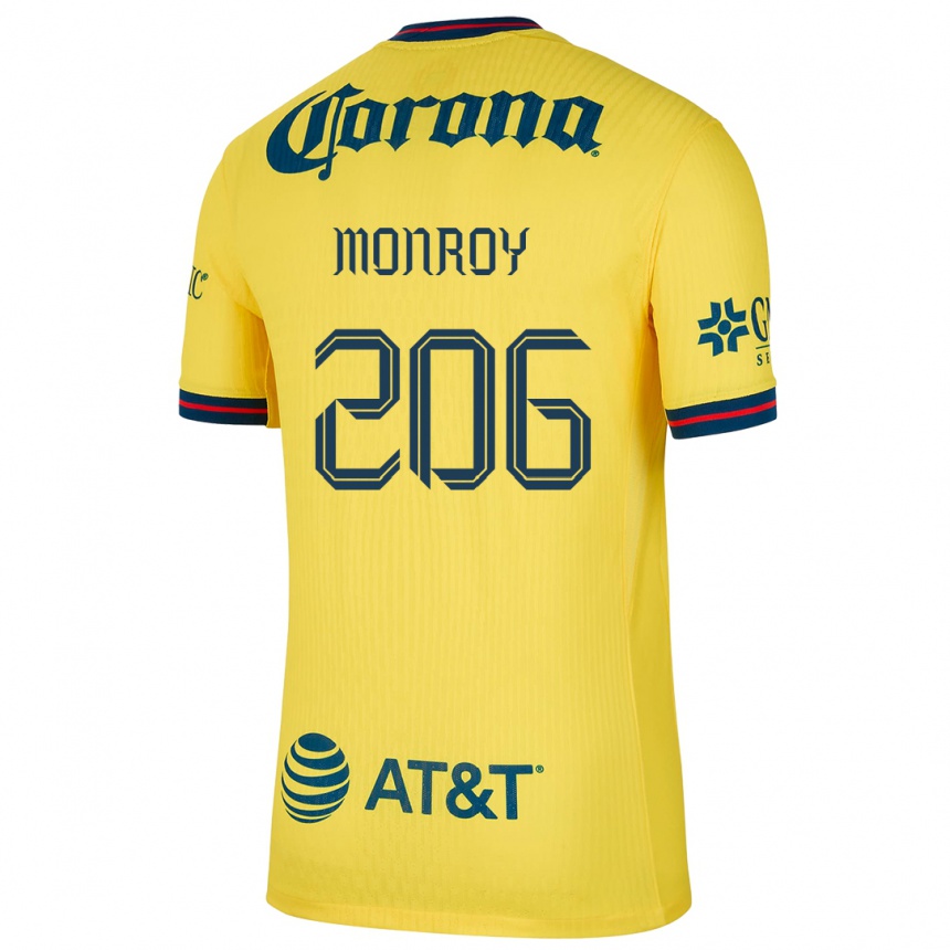 גברים כדורגל Diego Monroy #206 צהוב כחול ג'רזי ביתית 2024/25