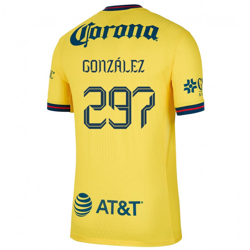 גברים כדורגל Océlotl González #297 צהוב כחול ג'רזי ביתית 2024/25