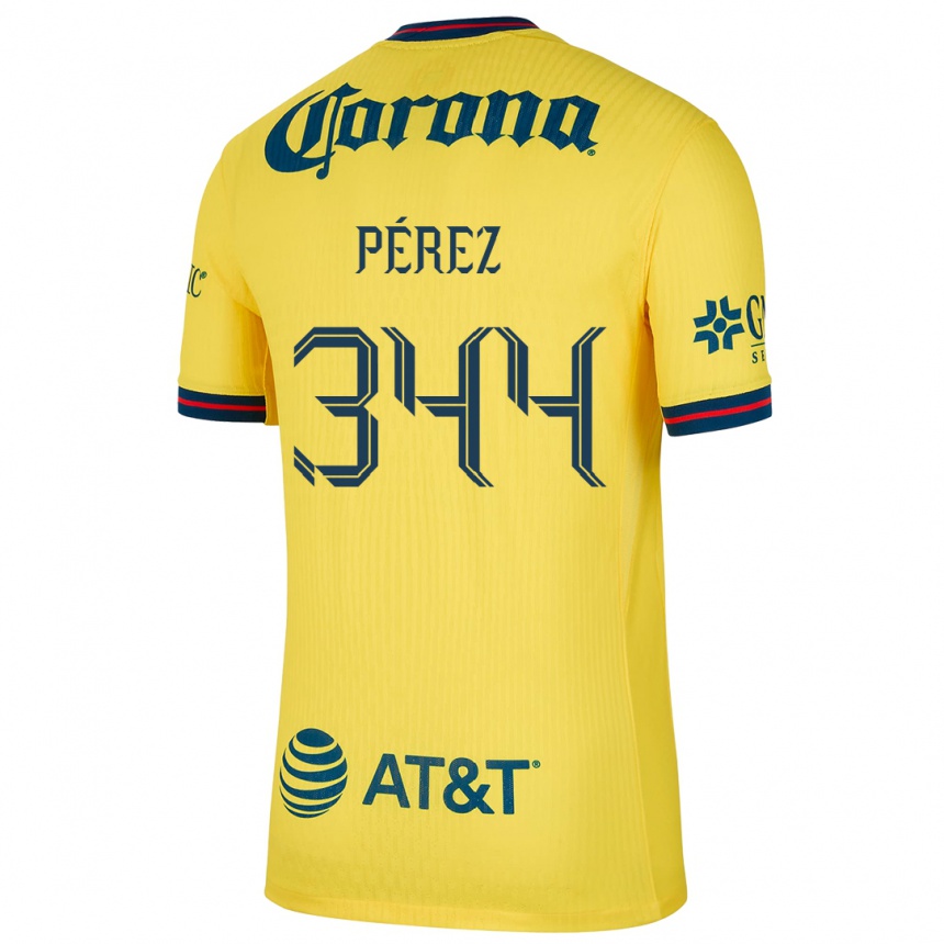 גברים כדורגל Froylan Pérez #344 צהוב כחול ג'רזי ביתית 2024/25