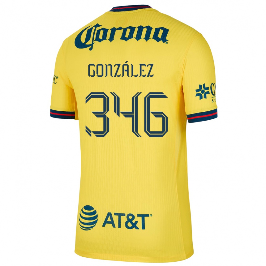 גברים כדורגל Ricardo González #346 צהוב כחול ג'רזי ביתית 2024/25