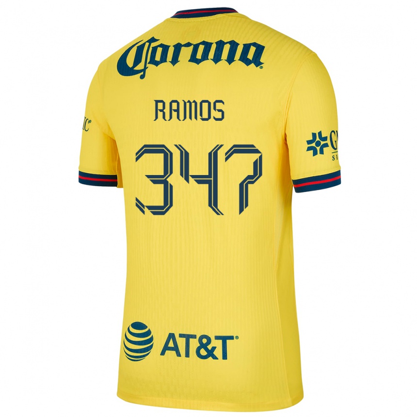 גברים כדורגל Luis Ramos #347 צהוב כחול ג'רזי ביתית 2024/25