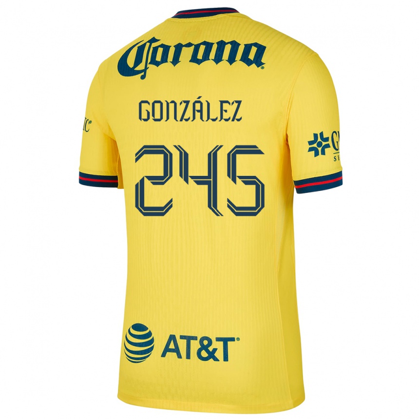 גברים כדורגל Enrique González #245 צהוב כחול ג'רזי ביתית 2024/25