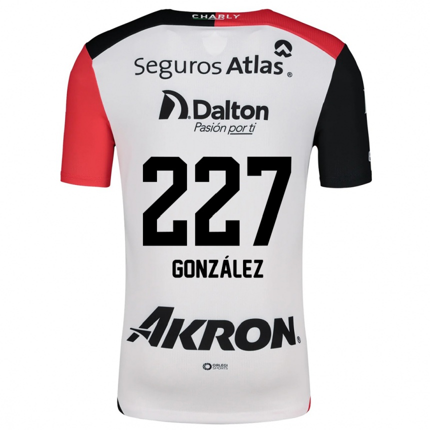 גברים כדורגל Rodolfo González #227 לבן אדום שחור הרחק ג'רזי 2024/25