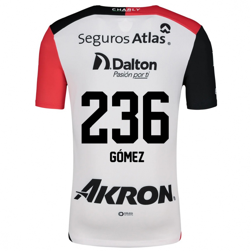 גברים כדורגל José Gómez #236 לבן אדום שחור הרחק ג'רזי 2024/25