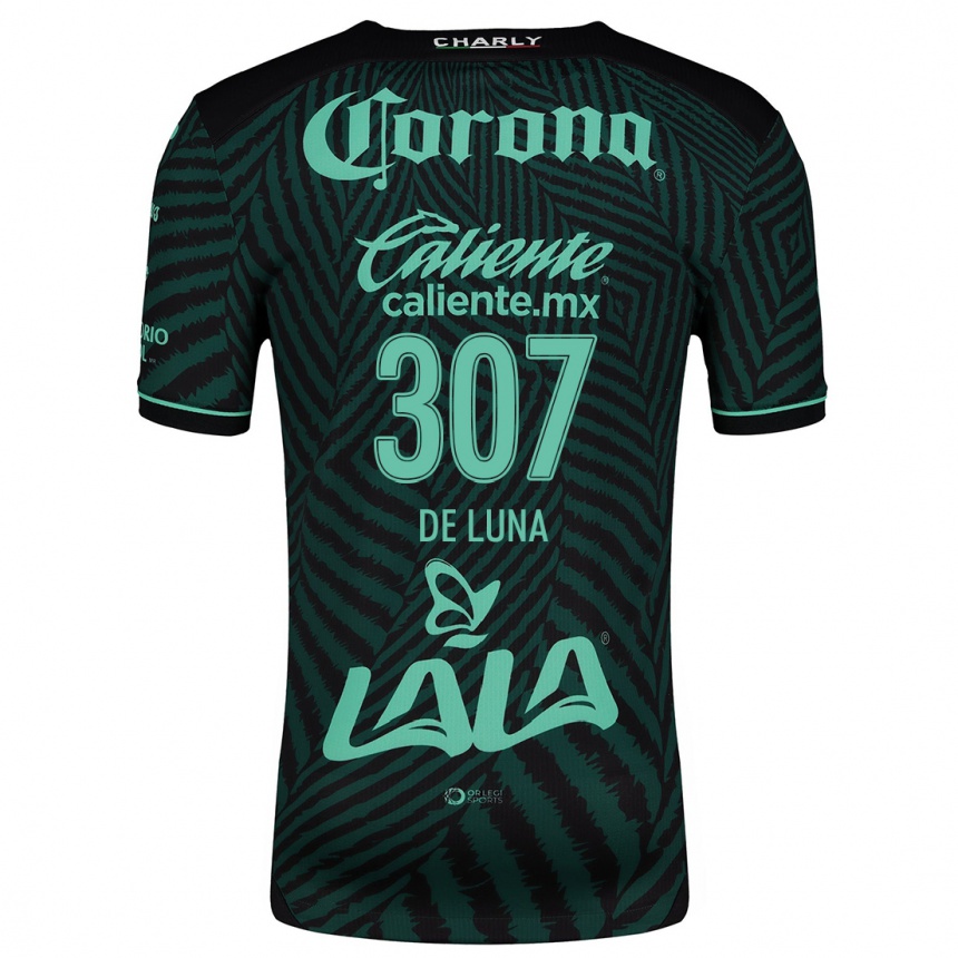 גברים כדורגל Eduardo De Luna #307 ירוק שחור הרחק ג'רזי 2024/25