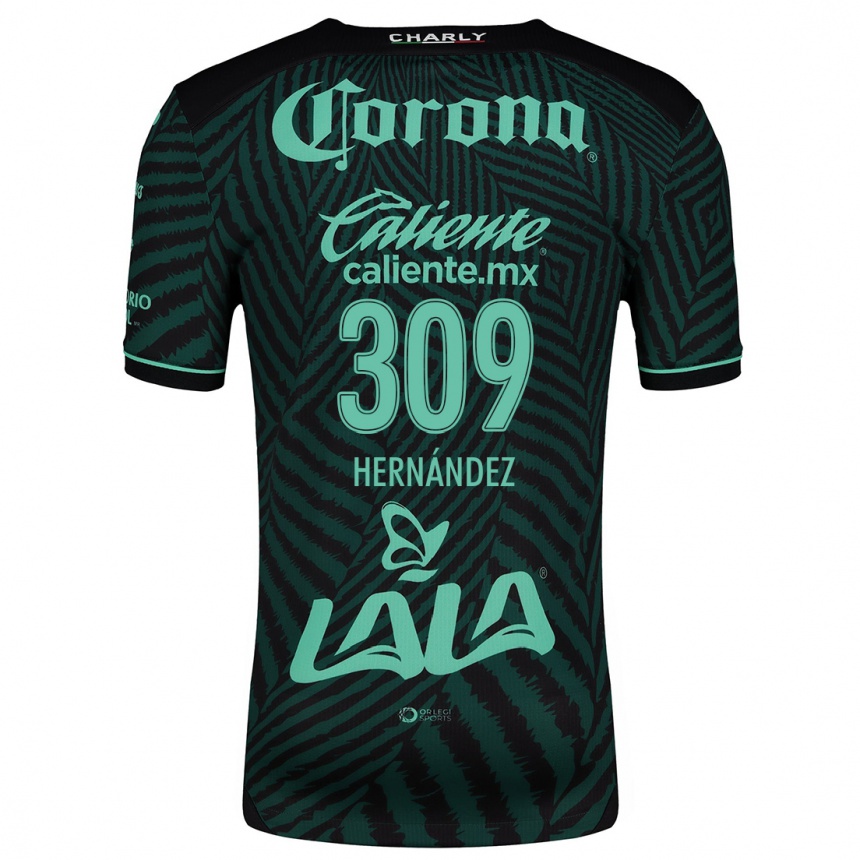 גברים כדורגל Julio Hernández #309 ירוק שחור הרחק ג'רזי 2024/25
