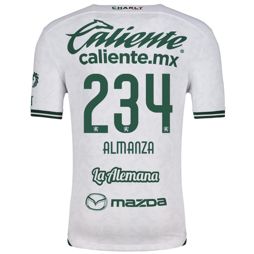 גברים כדורגל Román Almanza #234 לבן ירוק הרחק ג'רזי 2024/25