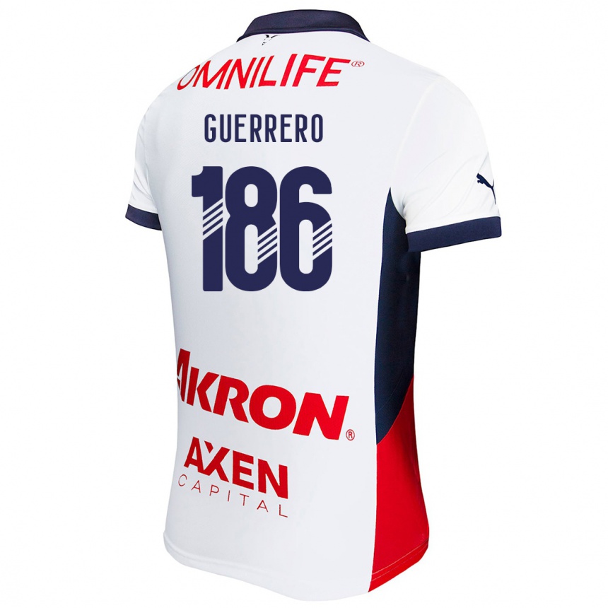 גברים כדורגל Javier Guerrero #186 לבן אדום כחול הרחק ג'רזי 2024/25
