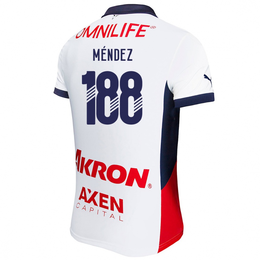 גברים כדורגל Francisco Méndez #188 לבן אדום כחול הרחק ג'רזי 2024/25