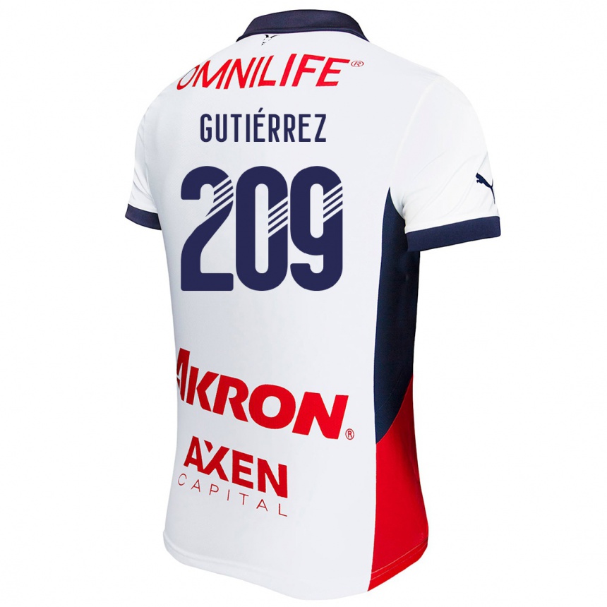גברים כדורגל Edgar Gutiérrez #209 לבן אדום כחול הרחק ג'רזי 2024/25