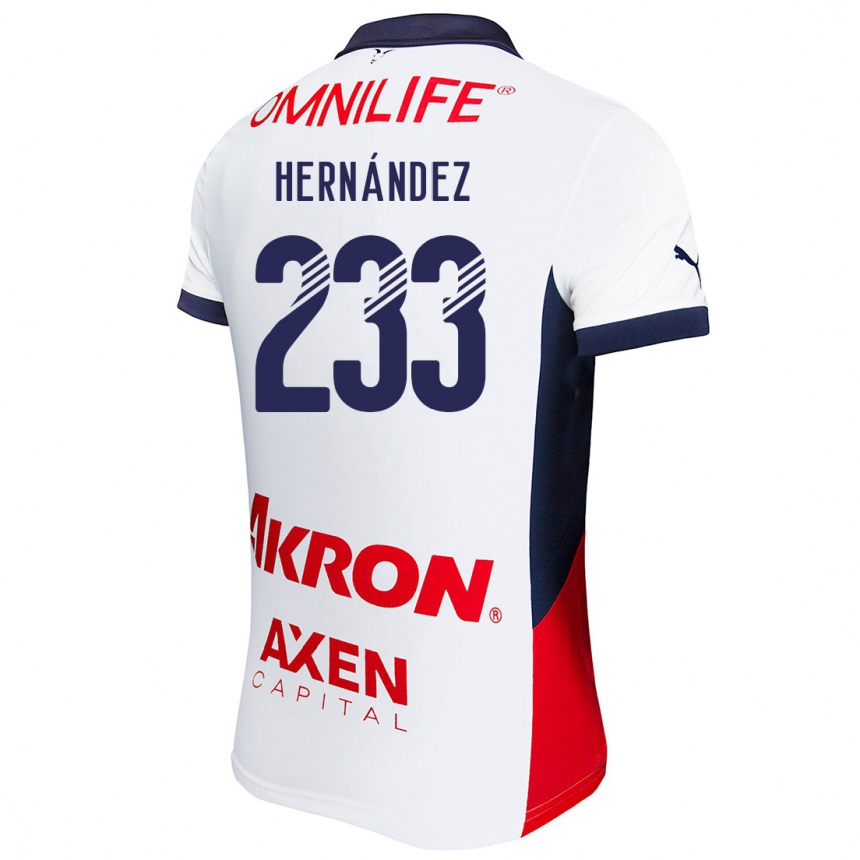 גברים כדורגל Zinedine Hernández #233 לבן אדום כחול הרחק ג'רזי 2024/25