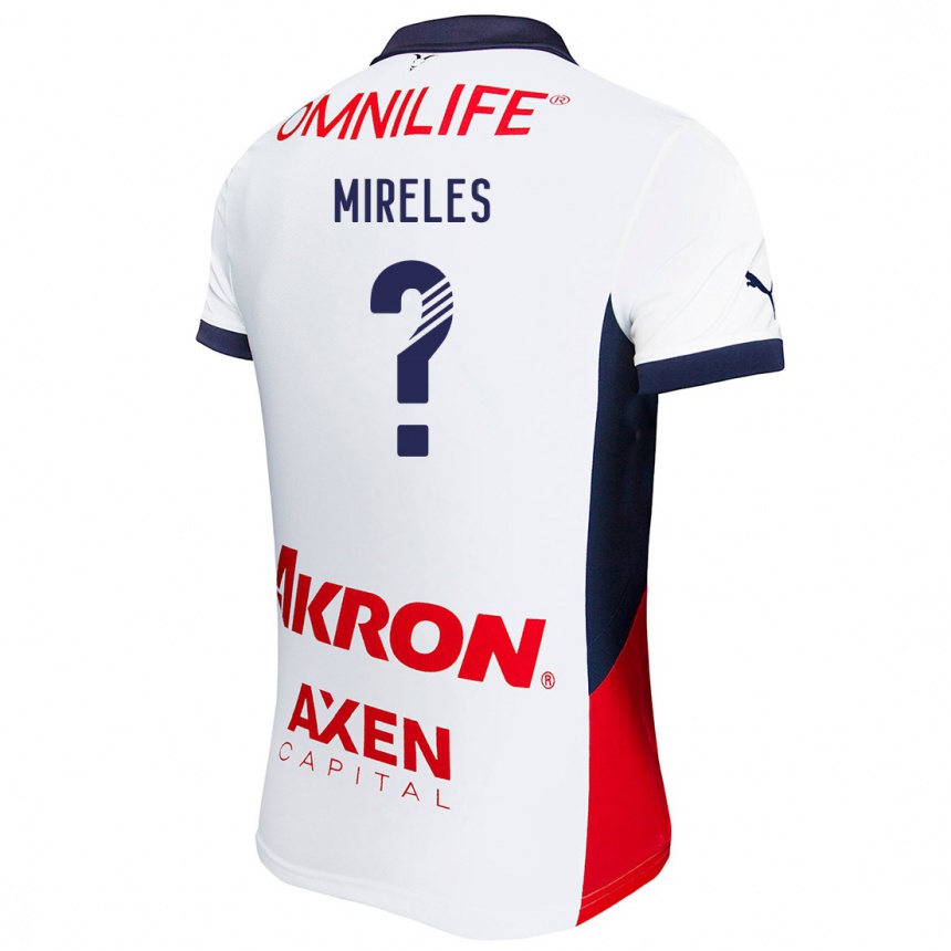 גברים כדורגל Ricardo Mireles #0 לבן אדום כחול הרחק ג'רזי 2024/25
