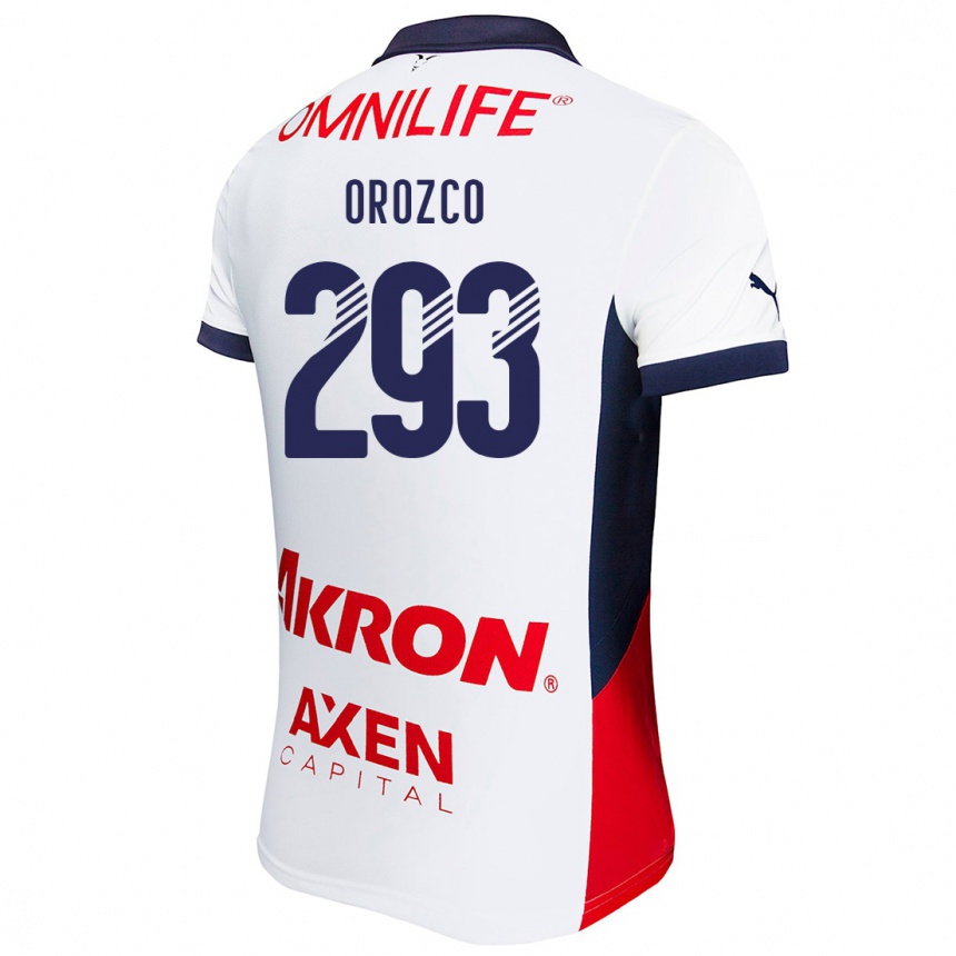 גברים כדורגל Yohan Orozco #293 לבן אדום כחול הרחק ג'רזי 2024/25