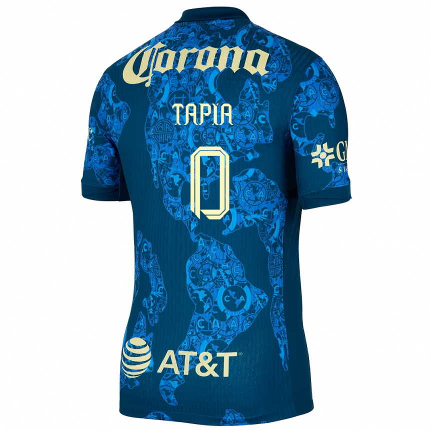 גברים כדורגל Leonardo Tapia #0 כחול צהוב הרחק ג'רזי 2024/25