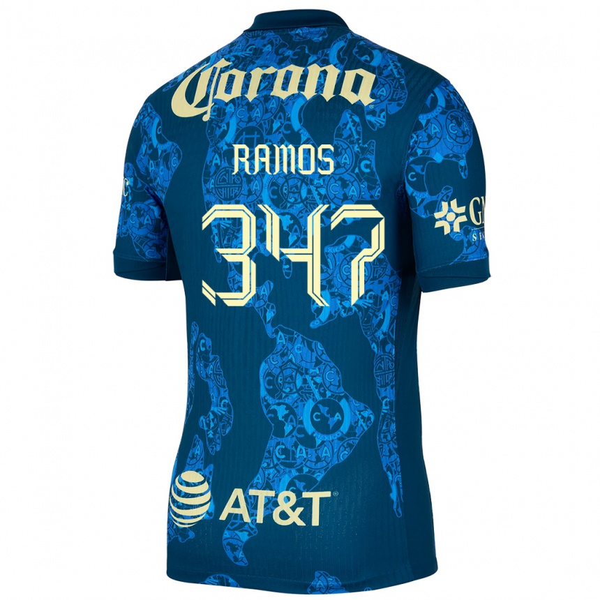 גברים כדורגל Luis Ramos #347 כחול צהוב הרחק ג'רזי 2024/25