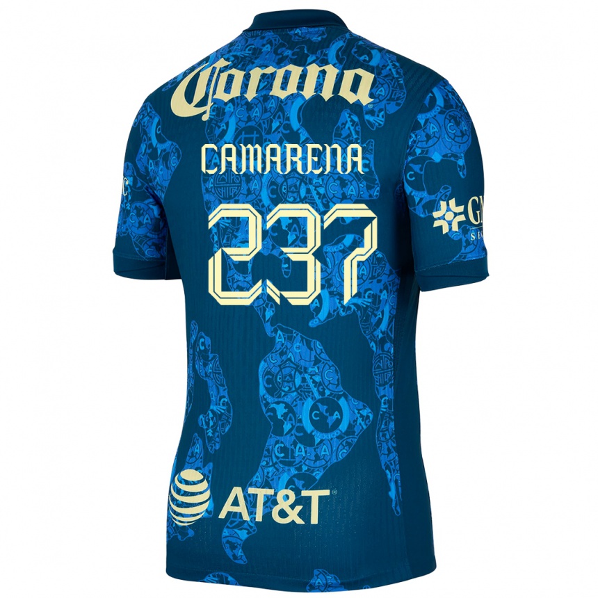גברים כדורגל Santiago Camarena #237 כחול צהוב הרחק ג'רזי 2024/25