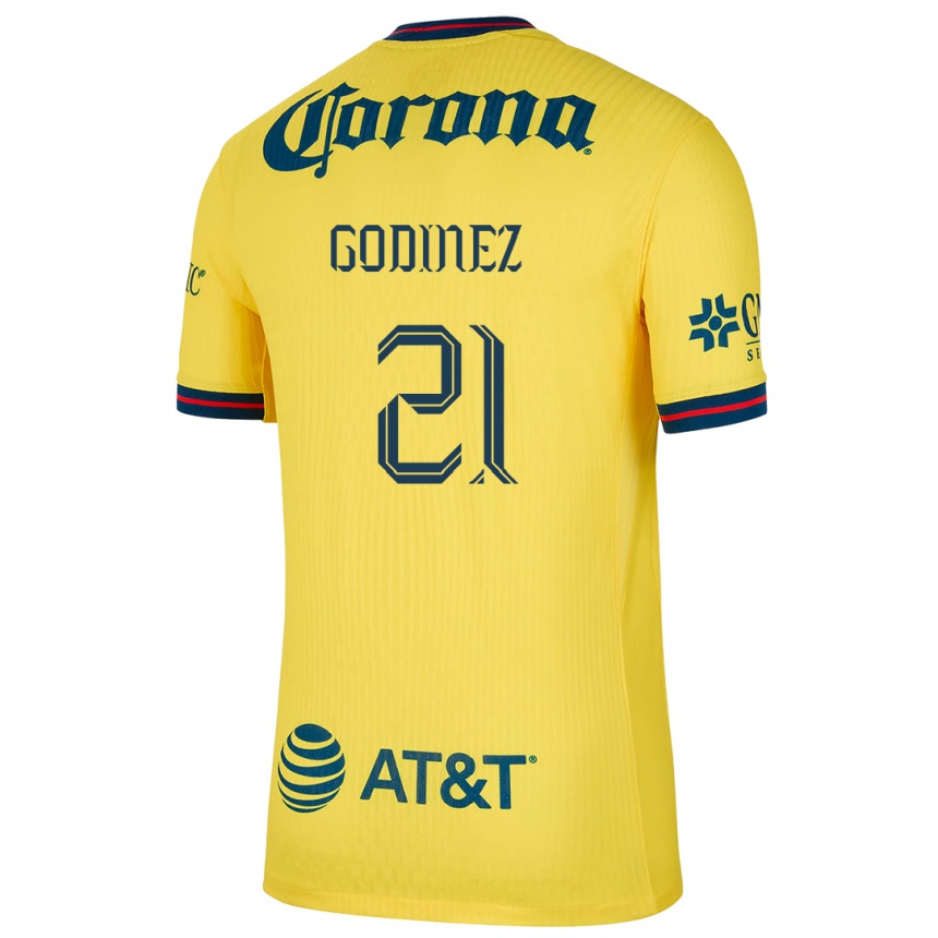 נשים כדורגל Alexandra Godinez #21 צהוב כחול ג'רזי ביתית 2024/25