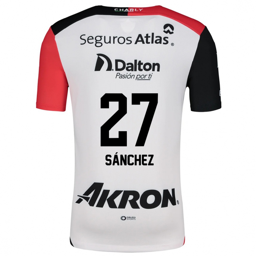 נשים כדורגל Antonio Sánchez #27 לבן אדום שחור הרחק ג'רזי 2024/25
