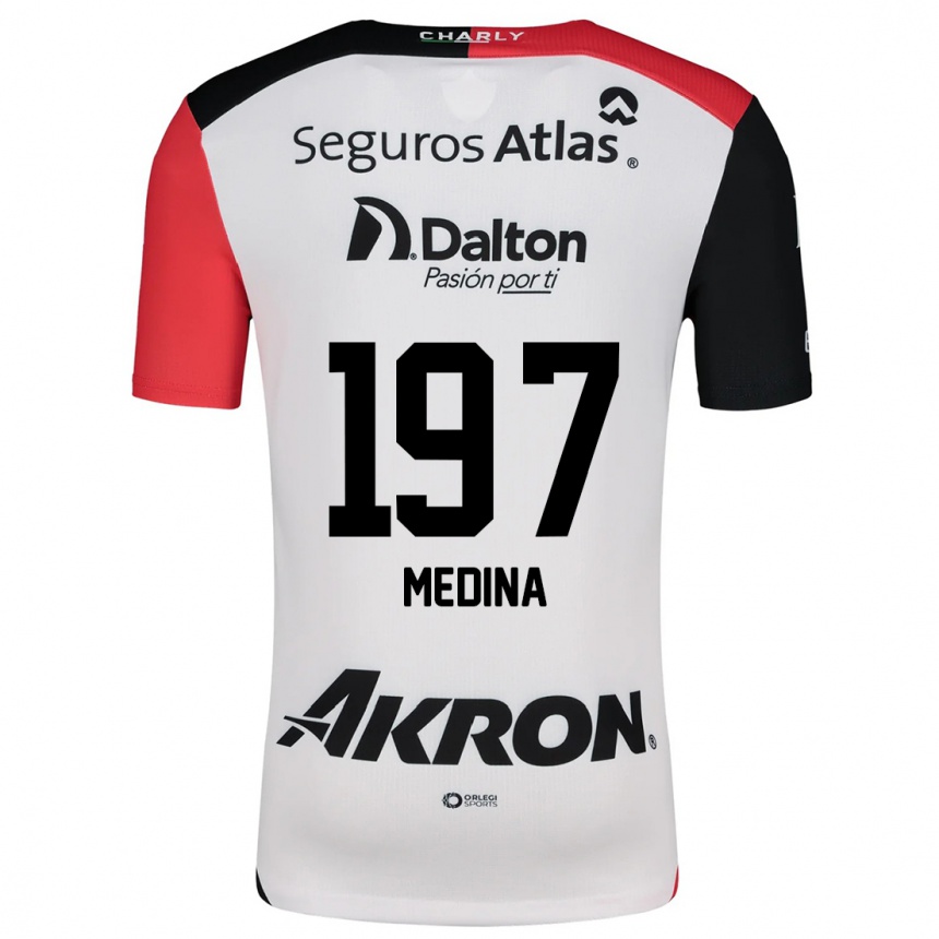 נשים כדורגל Héctor Medina #197 לבן אדום שחור הרחק ג'רזי 2024/25