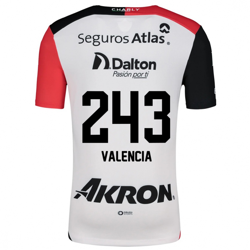 נשים כדורגל Luis Valencia #243 לבן אדום שחור הרחק ג'רזי 2024/25